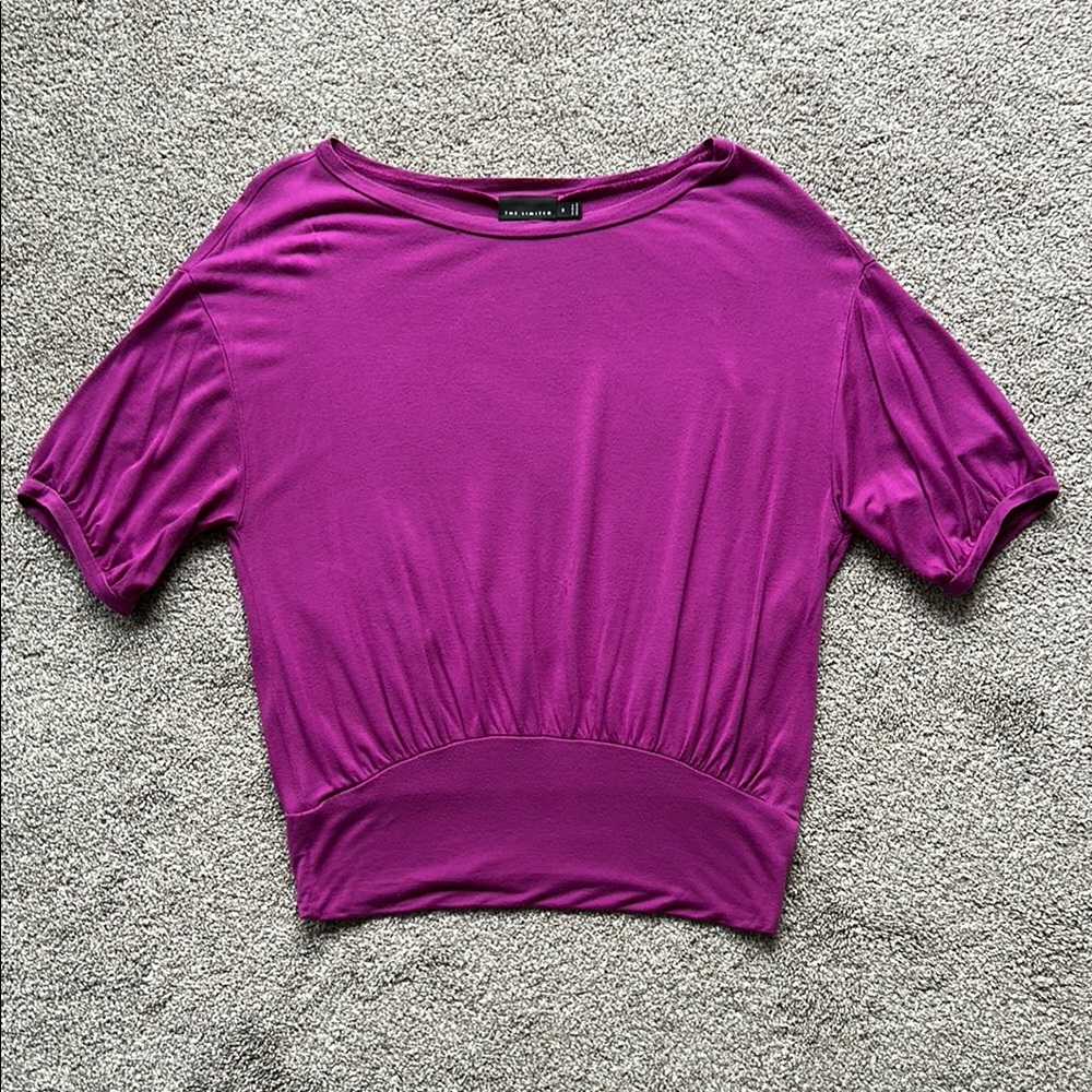 The Limited Purple Crop Blouse